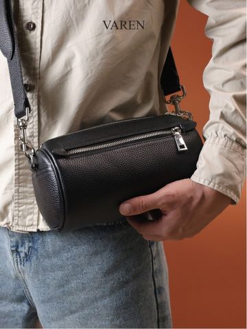 Túi Duffle Da Bò Thời Trang Unisex VAREN - Túi Đeo Chéo Dáng Trống Sang Trọng cho Nam Nữ, Chất Liệu Cao Cấp, Tiện Lợi Di Chuyển