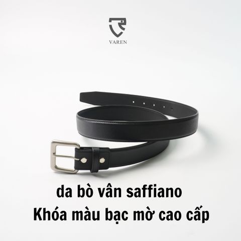 Thắt Lưng Nam Da Thật VAREN - Khóa Hợp Kim Cao Cấp, Bản 3.4cm Phong Cách Y2K Sang Trọng, Phụ Kiện Thời Trang Nam