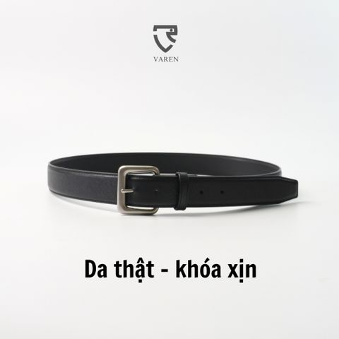 Thắt Lưng Nam Da Thật VAREN - Khóa Hợp Kim Cao Cấp, Bản 3.4cm Phong Cách Y2K Sang Trọng, Phụ Kiện Thời Trang Nam