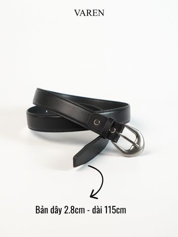Thắt Lưng Unisex VAREN LIBRA TL13 Da Bò Nappa 2.8cm - Khóa Kim Cổ Điển, Trang Phục Thời Trang Tối Giản cho Nam Nữ
