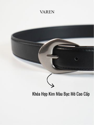 Thắt Lưng Unisex VAREN LIBRA TL13 Da Bò Nappa 2.8cm - Khóa Kim Cổ Điển, Trang Phục Thời Trang Tối Giản cho Nam Nữ