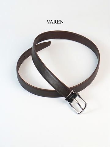 Thắt Lưng Da Bò Epsom Nâu VAREN PRIMO 3.0cm - Phong Cách Thanh Lịch, Bền Bỉ, Dễ Dàng Phối Đồ Cho Mọi Dịp