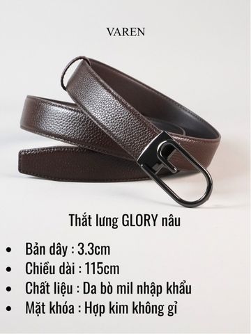 Thắt Lưng Nam VAREN GLORY Da Bò Thật - Dây Nịt Cao Cấp Bản 3.3cm Sang Trọng, Bền Bỉ Dành Cho Quý Ông