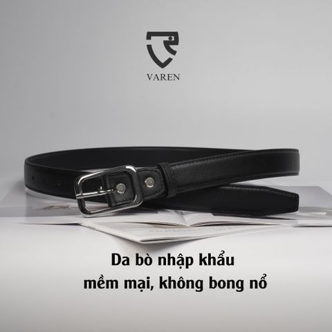 Thắt Lưng Da Thật Bản Nhỏ 2.8cm - Dây Nịt Phong Cách Tối Giản Unisex Khóa Hợp Kim Thời Trang TL01 cho Nam Nữ