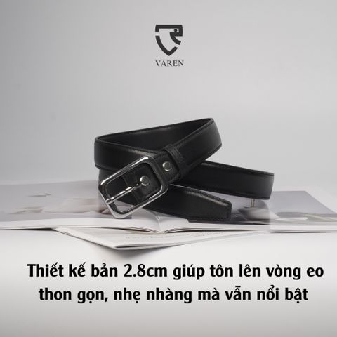 Thắt Lưng Da Thật Bản Nhỏ 2.8cm - Dây Nịt Phong Cách Tối Giản Unisex Khóa Hợp Kim Thời Trang TL01 cho Nam Nữ