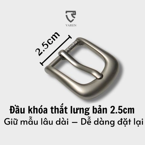 Khóa Thắt Lưng Unisex Hợp Kim Chống Gỉ Màu Trắng Xám, Dùng Cho Dây 2.5cm - Sản Phẩm Bán Sỉ Hiện Đại, Phong Cách Tối Giản