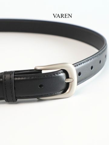 Thắt Lưng Unisex Da Bò Thật 2.3cm - Khóa Hợp Kim Trắng Xám Tối Giản, Phụ Kiện Thời Trang Đa Dụng Cho Nam Nữ