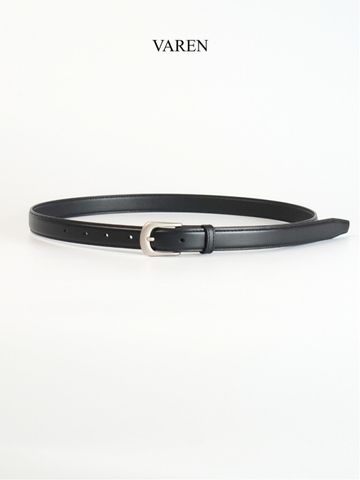 Thắt Lưng Unisex Da Bò Thật 2.3cm - Khóa Hợp Kim Trắng Xám Tối Giản, Phụ Kiện Thời Trang Đa Dụng Cho Nam Nữ