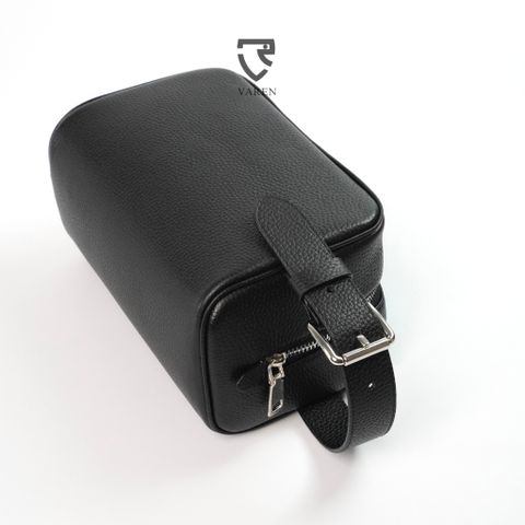 Túi Cầm Tay Da Bò Vân Hạt VAREN - Dopp Kit Cao Cấp Đựng Đồ Chăm Sóc Cá Nhân Sang Trọng Cho Nam Giới