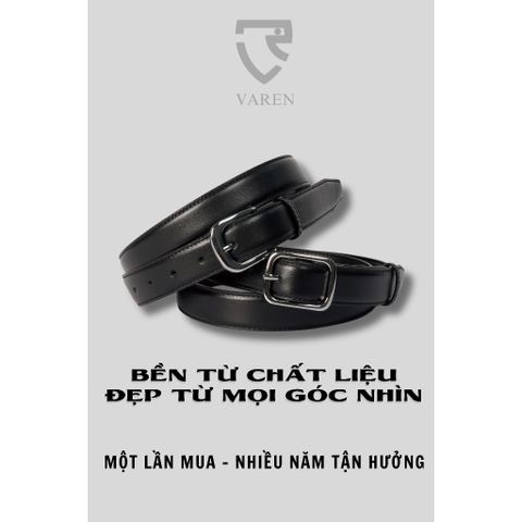 Thắt Lưng Da Bò Thật Unisex Bản Nhỏ 2.3cm & 2.8cm Khóa Hợp Kim - Phụ Kiện Thời Trang Tối Giản, Lịch Lãm cho Nam Nữ