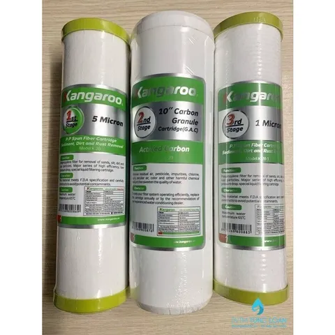 Lõi lọc nước Kangaroo 1,2,3 Chính Hãng - Bộ Lõi Lọc RO Cho Máy Lọc Nước, Than Hoạt Tính, PP5, PP1 Micron