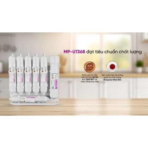 Máy Lọc Nước Để Gầm Mutosi MP-U1368 - 10 Lõi Filtros, Khử Mùi Tối Ưu và Bổ Sung Khoáng Chất - Hàng Chính Hãng Nhật Bản