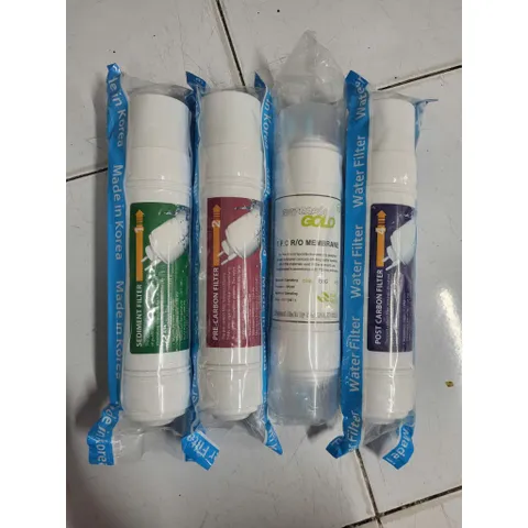 Bộ 4 Lõi Lọc Nước RO Hàn Quốc - Sediment, Pre Carbon, RO Membrane & Post Carbon - Tinh Khiết Hóa Nước Uống An Toàn