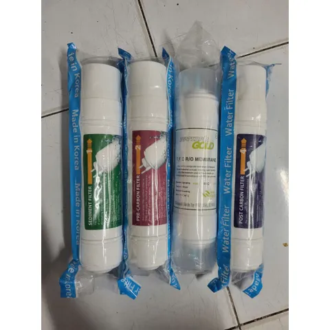 Bộ 4 Lõi Lọc Nước RO Hàn Quốc - Sediment, Pre Carbon, RO Membrane & Post Carbon - Tinh Khiết Hóa Nước Uống An Toàn