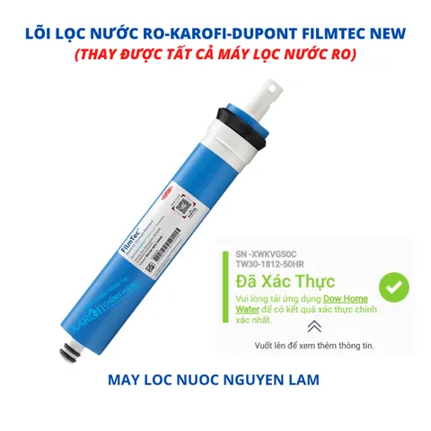 Lõi Lọc Nước Karofi Số 4 - Màng RO Dupont Filmtec Chính Hãng - Công Suất Lọc 15 Lít/ Giờ, Tuổi Thọ 2-3 Năm