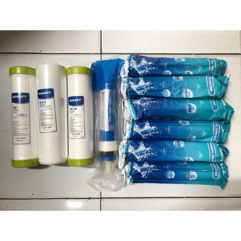 Combo 10 Lõi Lọc Nước Sanaky Chính Hãng - Thay Thế Cho Máy Lọc RO Kangaroo, Karofi, Aqua và Nhiều Hãng Khác