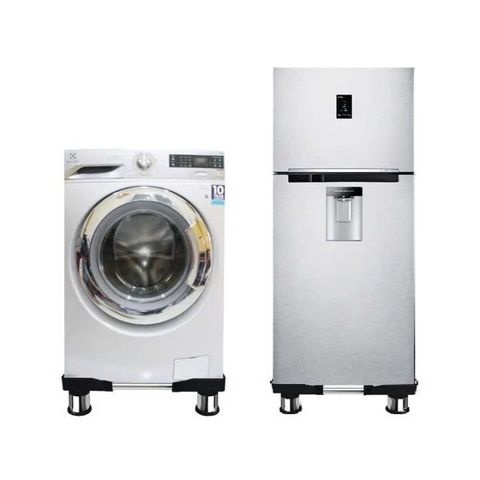 Chân Kê Tủ Lạnh, Máy Giặt Chịu Lực - Bộ 4 Chân INOX Bọc Cao Su Chống Trượt, Điều Chỉnh Kích Thước 460-680mm, Tăng Độ Ổn Định