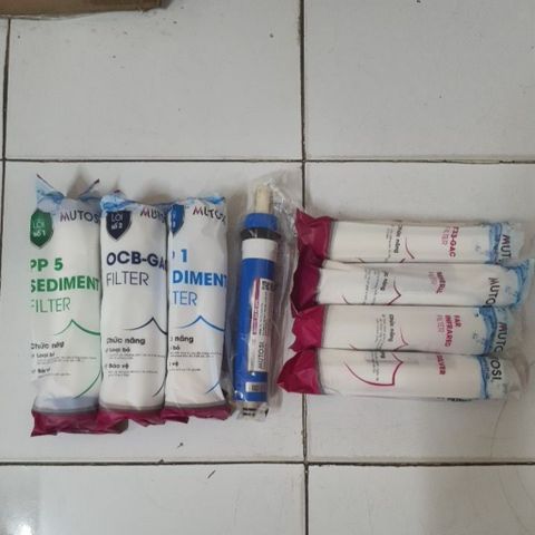 Combo 8 Lõi Lọc Nước MUTOSI 12345678 - Hệ thống lọc nước hoàn chỉnh, an toàn và hiệu quả cho sức khỏe gia đình bạn