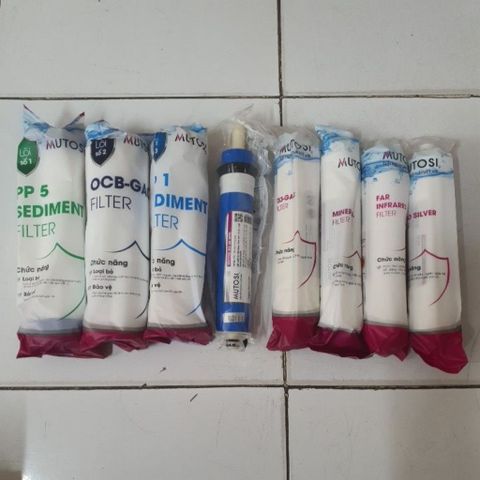 Combo 8 Lõi Lọc Nước MUTOSI 12345678 - Hệ thống lọc nước hoàn chỉnh, an toàn và hiệu quả cho sức khỏe gia đình bạn