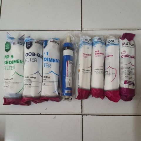 Bộ 8 Lõi Thay Thế Mutosi MP-282M - Lõi RO, T33, Far, Alkaline và Nanosilver - Lọc Nước An Toàn, Bảo Vệ Sức Khỏe