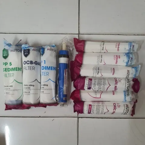 Combo 10 Lõi Lọc Nước Mutosi RO - Lõi PP5, GAC, T33, Bio Ceramic, Đá Khoáng, Nanosilver, Tăng Cường Chất Lượng Nước Uống
