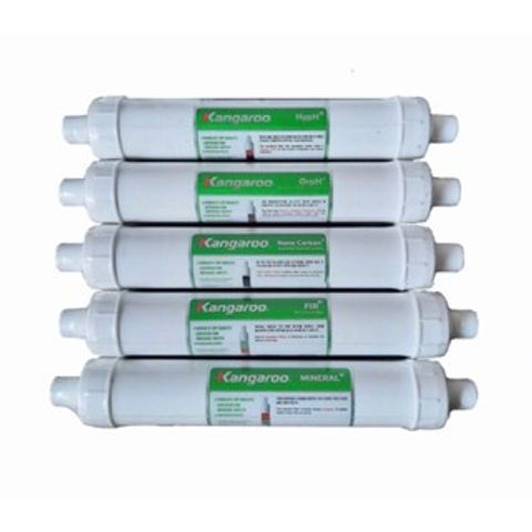 Combo 5 Lõi Lọc Kangaroo Hydrogen cho Máy Lọc Nước RO - FIR+, OrpH+, HypH+, Mineral+, Nano Carbon+ Chính Hãng