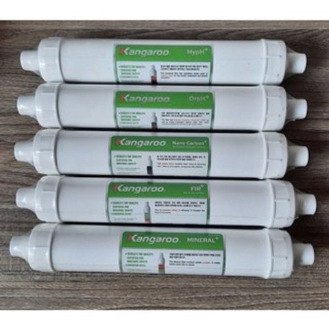 Combo 5 Lõi Lọc Kangaroo Hydrogen cho Máy Lọc Nước RO - FIR+, OrpH+, HypH+, Mineral+, Nano Carbon+ Chính Hãng