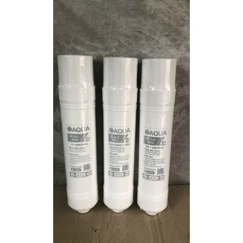 Combo 3 Lõi Lọc Đúc 123 AQUA Chính Hãng - Lõi Lọc Nước Thô Bảo Vệ Màng RO cho Máy Lọc Nước Korihome, Sunhouse, Kangaroo