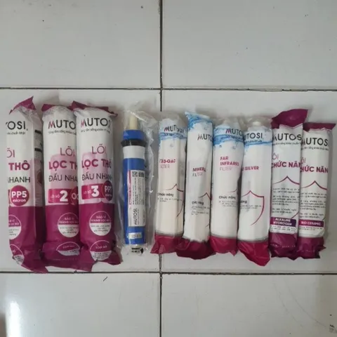 Bộ 10 Lõi Lọc Nước Mutosi Cho Máy MP-360D & MP-S1001 - Lõi 123 Đúc, Bảo Vệ Màng RO, Tiêu Diệt Vi Khuẩn, Cải Thiện Vị Nước