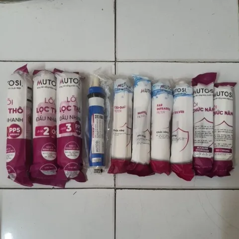 Bộ 10 Lõi Lọc Nước Mutosi Cho Máy MP-360D & MP-S1001 - Lõi 123 Đúc, Bảo Vệ Màng RO, Tiêu Diệt Vi Khuẩn, Cải Thiện Vị Nước