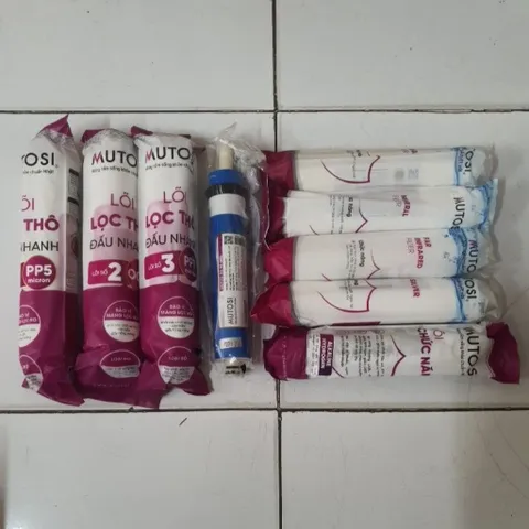 Combo 9 Lõi Lọc Nước MUTOSI - RO, Than Hoạt Tính, Khoáng và Hồng Ngoại - Giải pháp Lọc Nước Sạch Cho Gia Đình