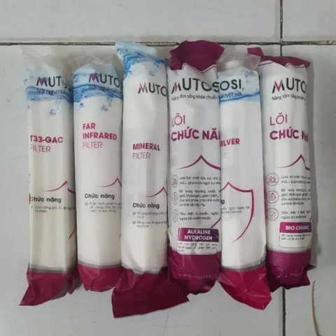 Combo 6 Lõi Lọc Nước Khoáng Mutosi Chính Hãng Dùng Cho Máy Lọc RO - T33-Gac, Bio Ceramic, Far Infrared, Nano Silver
