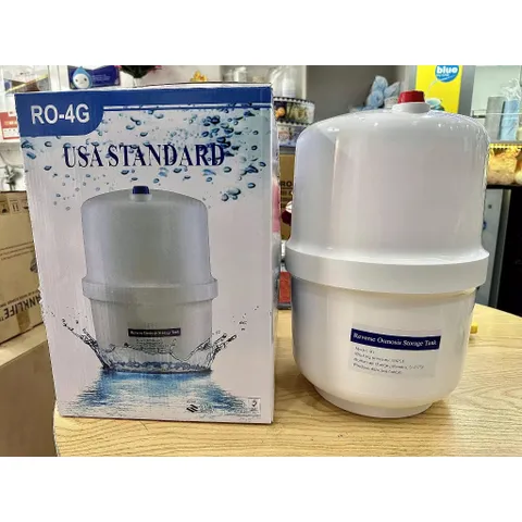 Bình Áp Nhựa RO 4G 10L - Thiết Bị Lọc Nước R.O - Kèm Van Chống Nổ và Chức Năng Đẩy Nước Tinh Khiết
