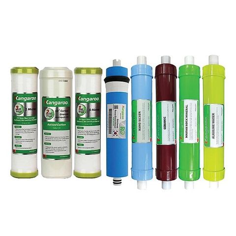 Combo 8 Lõi Lọc Kangaroo Chính Hãng cho Máy Lọc Nước RO - Bảo Vệ Sức Khỏe với Lõi PP, GAC, RO, Nano Silver, và Thêm Nhiều Khoáng Chất