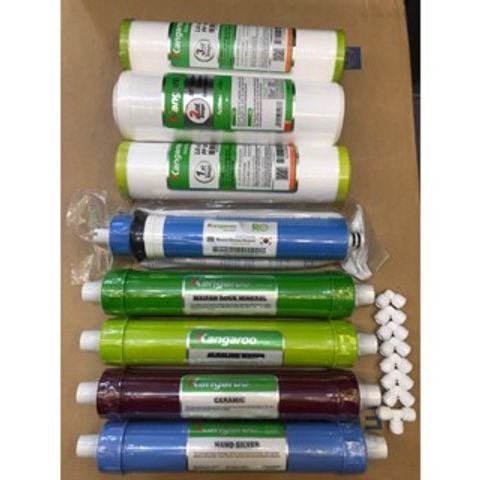 Combo 8 Lõi Lọc Kangaroo Chính Hãng cho Máy Lọc Nước RO - Bảo Vệ Sức Khỏe với Lõi PP, GAC, RO, Nano Silver, và Thêm Nhiều Khoáng Chất