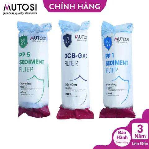 Lõi Lọc Thô Mutosi 1,2,3 - Thay Thế Chính Hãng cho Máy Lọc Nước RO, Loại Bỏ Tạp Chất Hiệu Quả