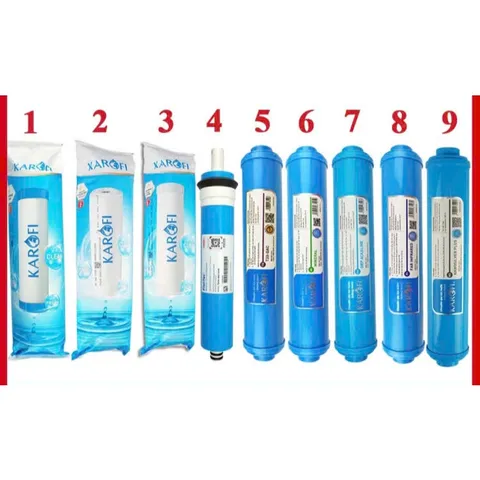 Combo 9 Lõi Lọc Nước Karofi Chính Hãng Dùng Thay Cho Máy RO - Lọc Sạch Virus, Khoáng Chất, Nước Uống An Toàn