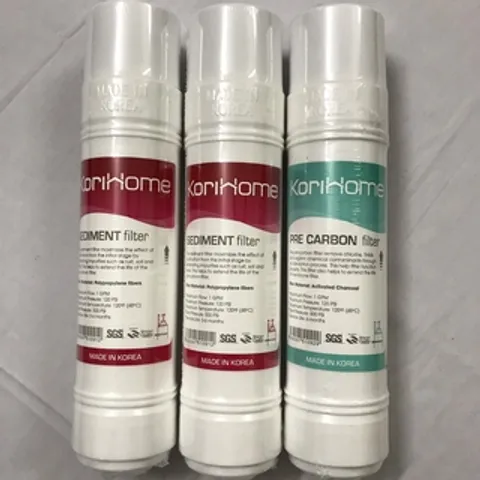 Bộ 3 Lõi Lọc Nước 123 Korihome - 2 Lõi Sediment & 1 Lõi Pre Carbon - Phù Hợp Máy Nóng Lạnh, Hàn Quốc Chính Hãng