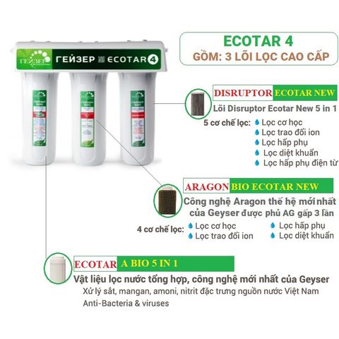 Máy Lọc Nước Nano Geyser Ecotar 4 Nhập Khẩu Nga - Lọc Nước Uống Trực Tiếp Không Cần Đun Sôi, Công Nghệ Tiên Tiến, An Toàn Cho Gia Đình