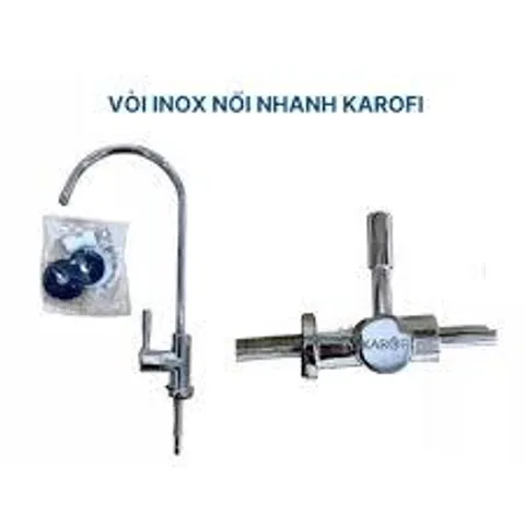 Vòi máy lọc nước KAROFI - Chính hãng, Inox cao cấp, sử dụng cho máy lọc RO, Nano, xoay 360 độ, thiết kế sang trọng, không rò rỉ nước