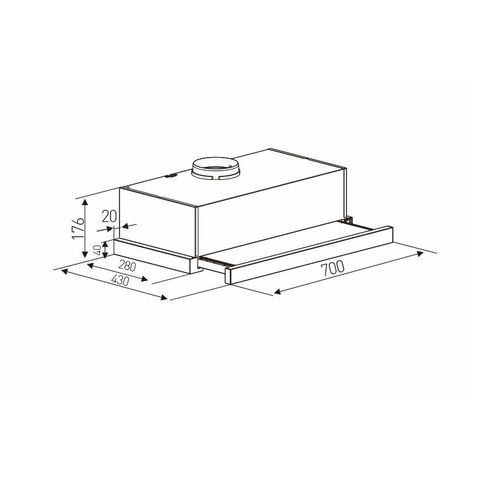 Máy hút mùi âm tủ Arber AB700KB - Cảm ứng 3 tốc độ, công suất 500m³/h, đèn LED, bảo hành 3 năm, thiết kế inox hiện đại
