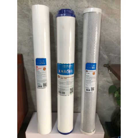 Lõi Lọc Nước Karofi 1,2,3 - Loại 20inch Chính Hãng, Thay Thế Cho Máy RO Bán Công Nghiệp 30-100L/h