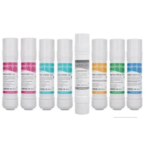 Combo 8 Lõi Lọc Korihome - Bộ Lọc Nước Chính Hãng [2 Sediment, 2 Pre Carbon, 1 RO, 1 Post, 1 Hydrogen Alkaline, 1 Nano Silver]