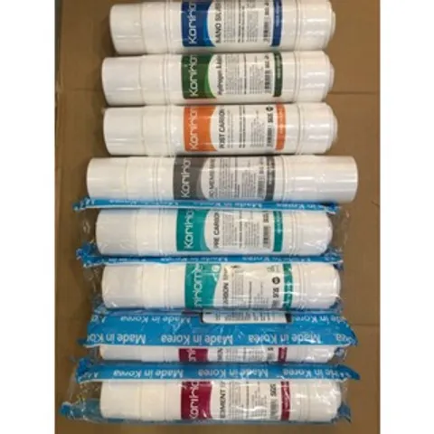 Combo 8 Lõi Lọc Korihome - Bộ Lọc Nước Chính Hãng [2 Sediment, 2 Pre Carbon, 1 RO, 1 Post, 1 Hydrogen Alkaline, 1 Nano Silver]