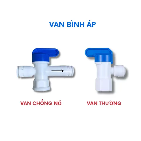Van Bình Áp 1 Đầu & 2 Đầu - Van Ổn Định Áp Lực Cho Bình Chứa Nước Máy Lọc RO, Nhựa Cao Cấp Bền Bỉ
