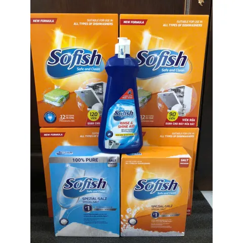 Viên Rửa Chén Sofish - Muối Rửa Bát Chuyên Dụng Cho Máy Rửa Chén - Độ Sạch Bóng Vượt Trội, An Toàn, Hiệu Quả