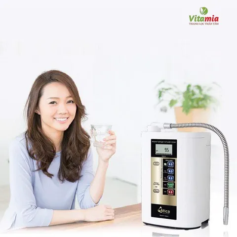 [ HOT 2022] Máy lọc nước ion kiềm giàu hydro Atica MHW-H5(V) - Made in Japan - tạo ra 5 loại nước quý