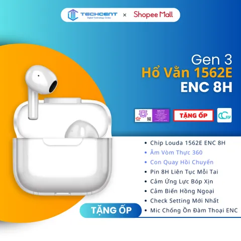 WK Louda Gen3 1562E ENC Pin 8h Cảm ứng Lực - Âm Vòm Thật - Wekome