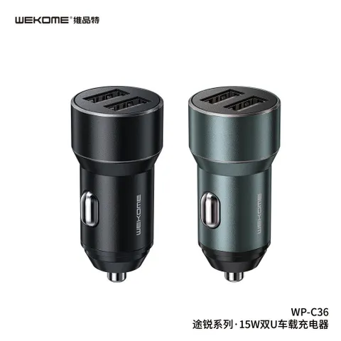 Tẩu sạc ô tô C36 WK Design 2 cổng sạc nhanh 3.1A