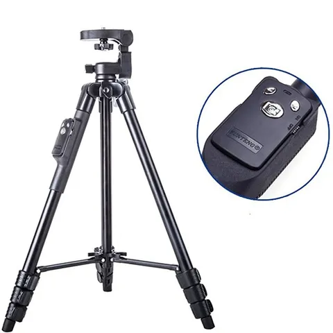 Chân đế Tripod nhôm cho máy chiếu và điện thoại - Gậy 3 chân quay phim có điều khiển từ xa, xoay 360 độ, nhẹ và tiện lợi